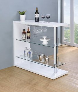 Two-Shelf Contemporary Bar Unit with Wine Holder