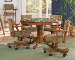 Mitchell 3-In-1 Amber Game Table & 4 Arm Chairs