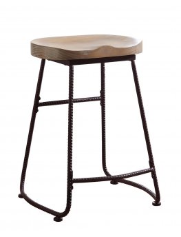 Industrial Driftwood Counter-Height Stool