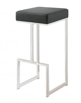 Contemporary Chrome and Black 29in. Bar Stool