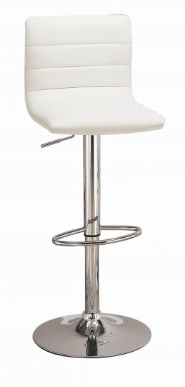 Contemporary White and Chrome Adjustable Height Bar Stool