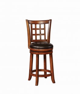 Traditional Brown Swivel Counter-Height Stool