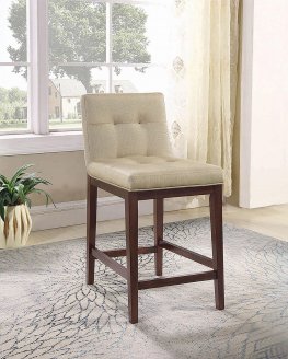 Transitional Beige and Capp. Counter-Height Stool