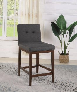 Transitional Charcoal and Capp. Counter-Height Stool