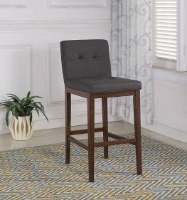 Transitional Charcoal and Capp. Bar-Height Stool