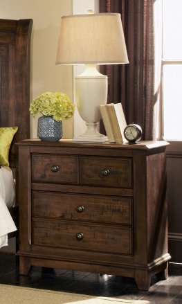 Laughton Rustic Two-Drawer Nightstand