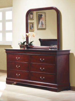 Louis Philippe Reddish Brown Six-Drawer Dresser