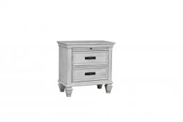 Franco Antique White Nightstand With Tray
