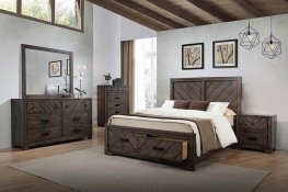 Lawndale Rustic Weathered Grey Cal. King Bed