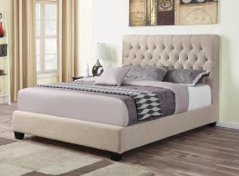 Chloe Oatmeal Upholstered Full Bed