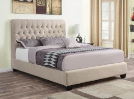 Chloe Oatmeal Upholstered Twin Bed