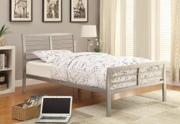 Cooper Silver Metal Twin Bed