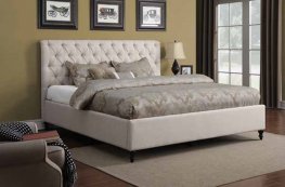 Farrah Oatmeal Upholstered E. King Bed