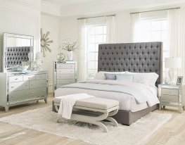 Camille Grey Upholstered Queen Bed