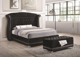 Barzini Black Upholstered Queen 5-Pc.