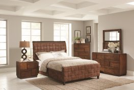 Gallagher Brown Upholstered King Bed