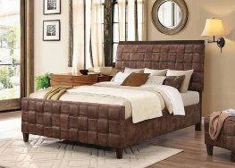 Gallagher Brown Upholstered Queen Bed