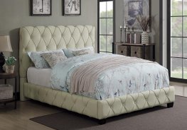 Elsinore Beige Upholstered Queen Bed