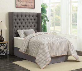 Benicia Grey Upholstered Twin Bed
