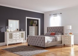Palma Light Grey Upholstered Twin Bed