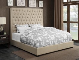 Camille Cream Upholstered Cal. King Bed