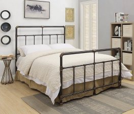 Silas Antique Brass Metal Full Bed