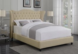 Coronado Beige Upholstered Twin Bed