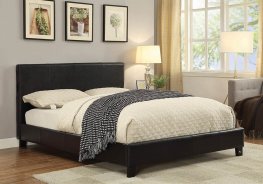 Black Queen Bed With Bluetooth Speakers