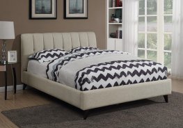 Portola Oatmeal Upholstered Twin Bed