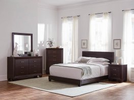 Dorian Brown Faux Leather Cal. King Bed