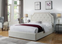 Hermosa Beige Upholstered King Bed