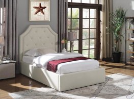 Hermosa Beige Upholstered Twin Bed
