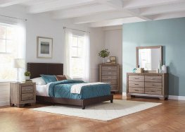 Boyd Upholstered Brown Cal. King Bed