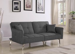 Modern Grey and Chrome Sofa Bed