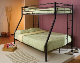 Contemporary Black Twin-Over-Full Bunk Bed