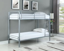 Boltzero Contemporary Silver Twin Bunk Bed