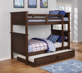 Kinsley Rustic Country Brown Twin-over-Twin Bunk Bed