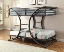 Stephan Gunmetal Twin-over-Twin Bunk Bed