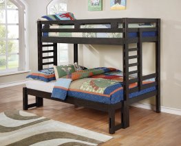 Hilshire Dark Grey Twin-over-Full Bunk Bed