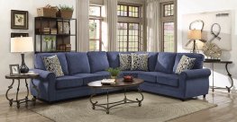 Kendrick Transitional Blue Sectional