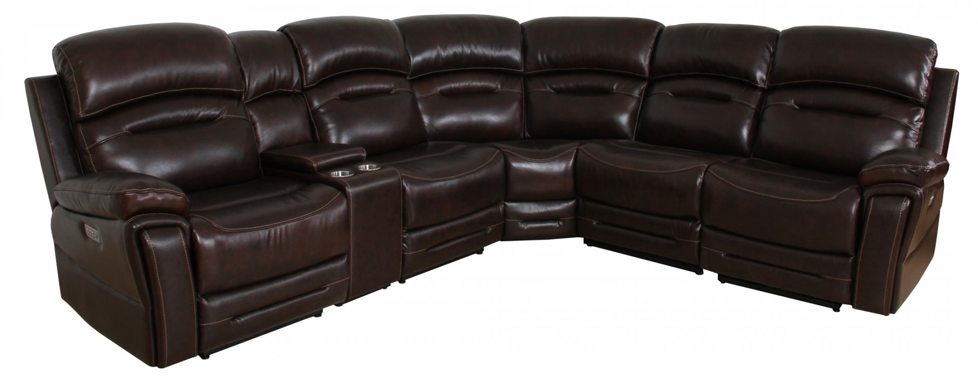 Amanda Dark Brown 6pcs Power3 Sectional