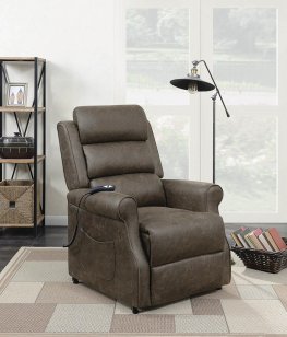 Casual Brown Power Lift Recliner