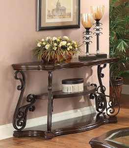 Occasional Traditional Dark Brown Sofa Table