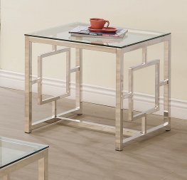 Occasional Contemporary Nickel End Table