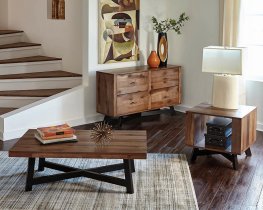 Rustic Ash Brown End Table