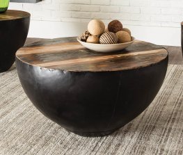 Industrial Round Black Iron Coffee Table