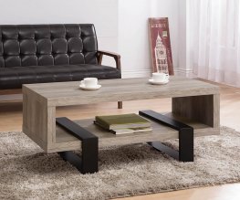 Industrial Grey Driftwood Open Coffee Table