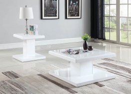 Contemporary White Coffee Table With Swiveling Top