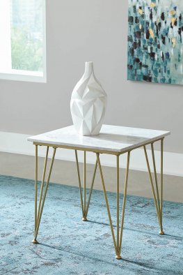 Modern White and Gold Side Table