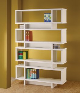 Contemporary White Bookcase